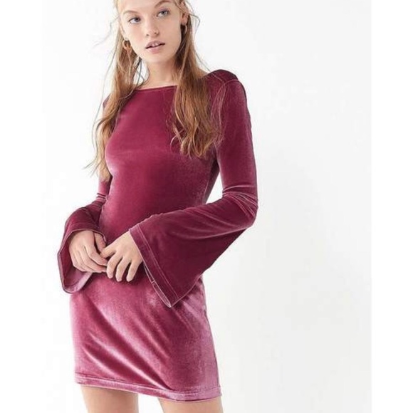 urban outfitters pink velvet dress